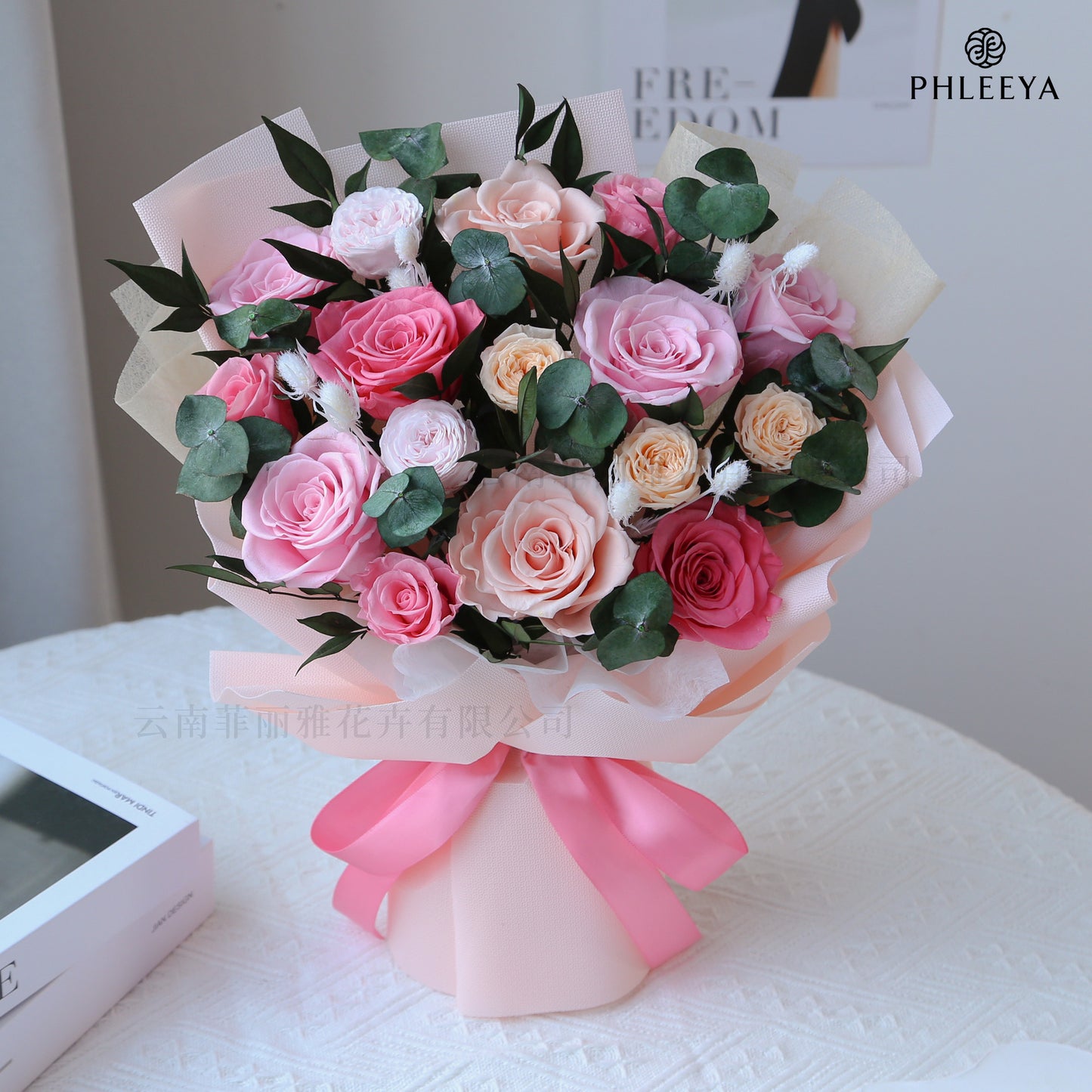 16 preserved flower bouquets, real flower bouquets, rose gift box, Mother's Day gift, graduation season gift box, Teacher's Day gift.