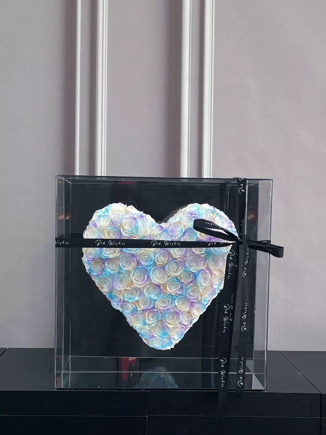 Luxury Preserved Real Rose Mirror Heart - Unique Valentine's Gift for Her, Ready-to-Gift Boxed Romance for Anniversary
