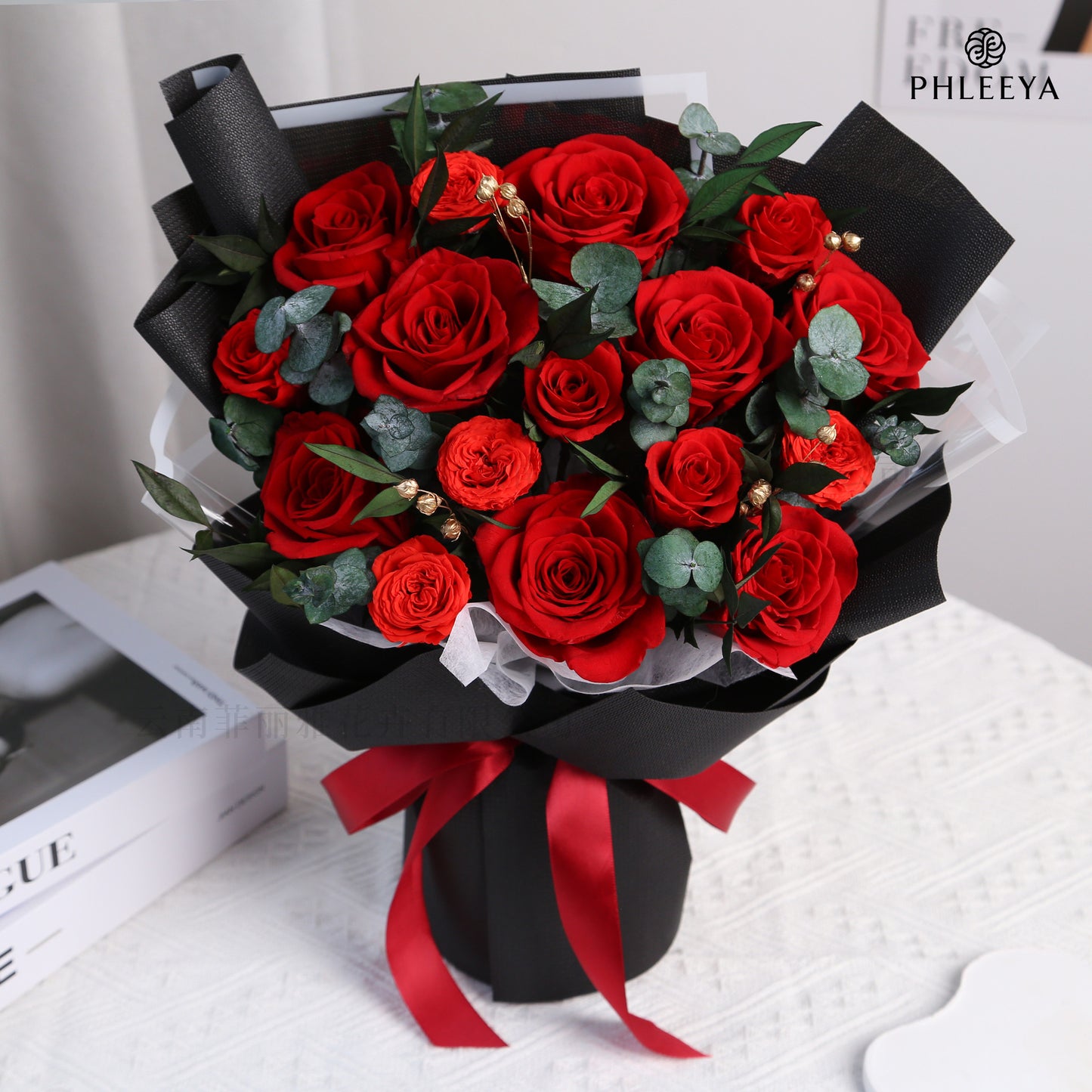 16 preserved flower bouquets, real flower bouquets, rose gift box, Mother's Day gift, graduation season gift box, Teacher's Day gift.