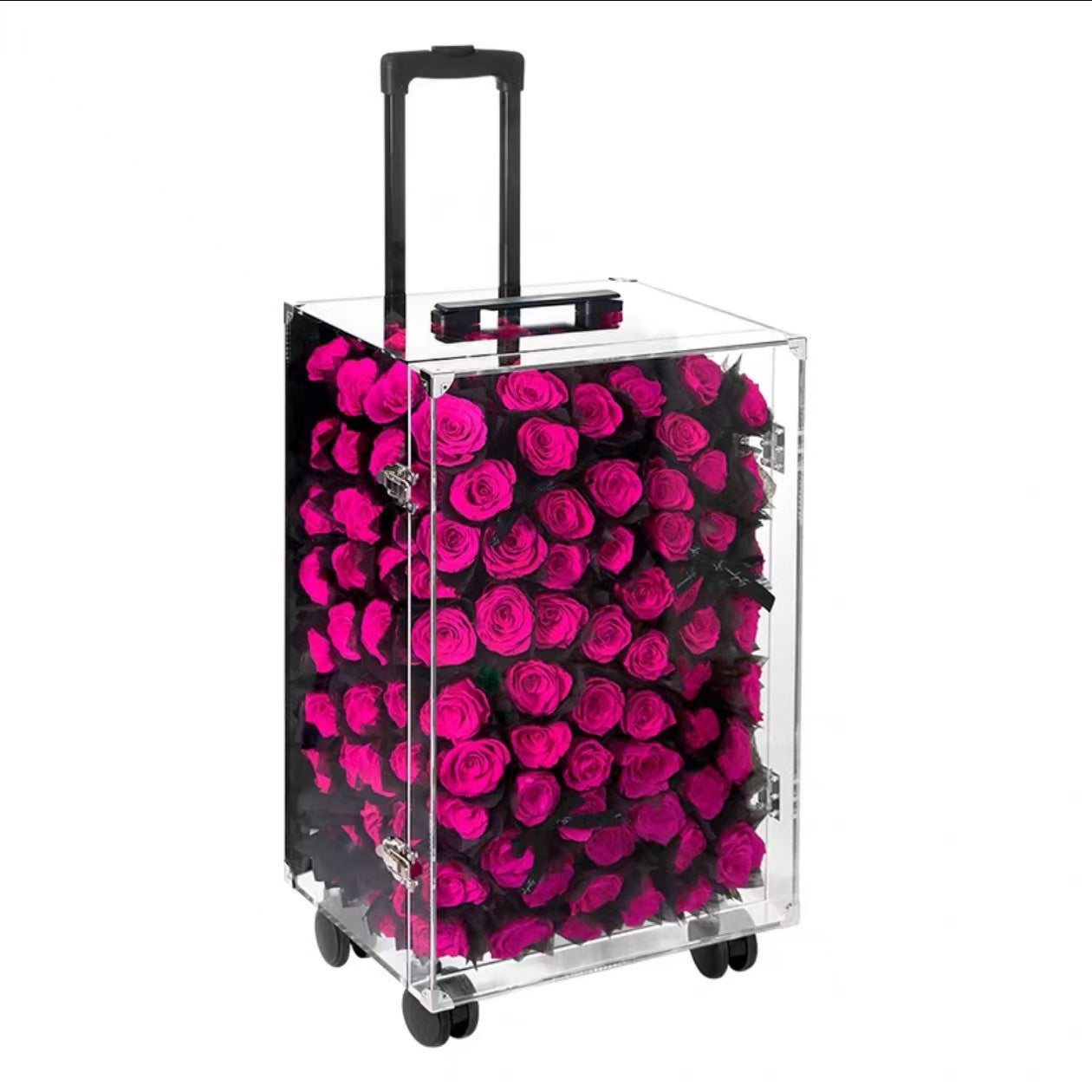 Freud Roses Preserved Flower Suitcase — Holiday Gift Box, Keepsake, Birthday Gift