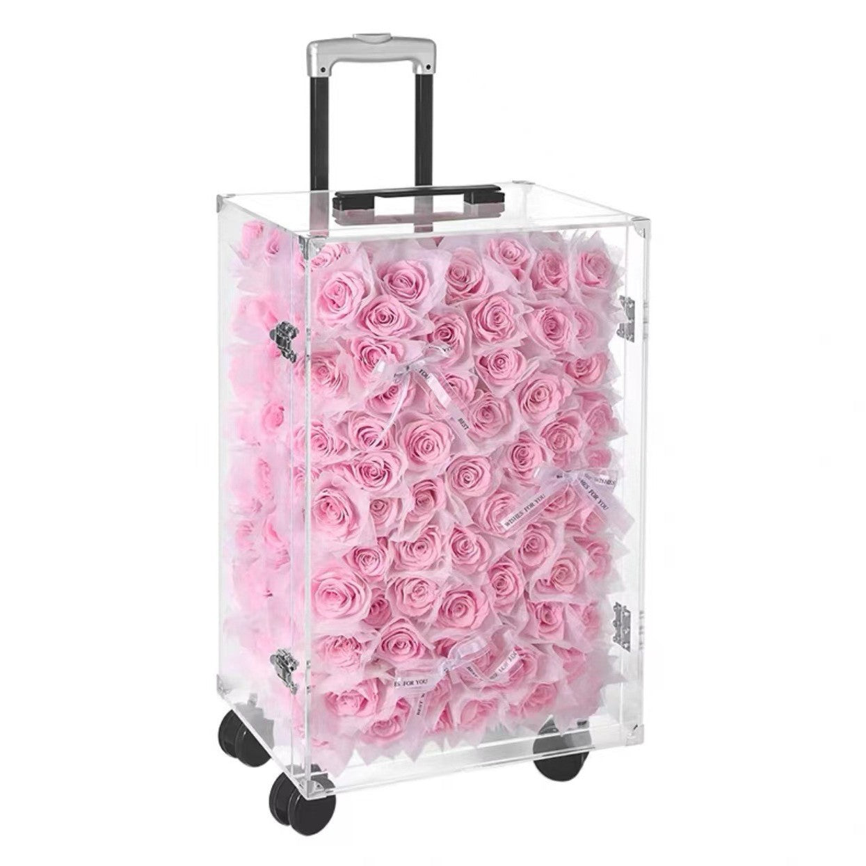 Freud Roses Preserved Flower Suitcase — Holiday Gift Box, Keepsake, Birthday Gift
