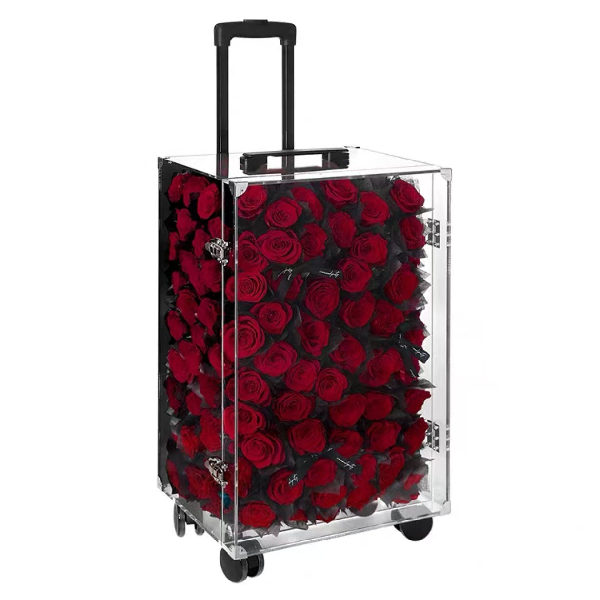 Freud Roses Preserved Flower Suitcase — Holiday Gift Box, Keepsake, Birthday Gift