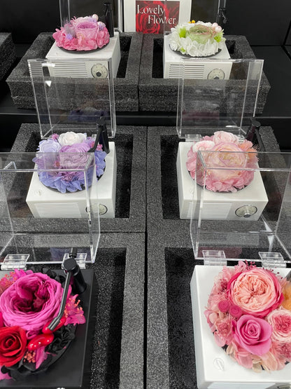 Preserved Rose Creative Art Gift Box with Premium Bluetooth Speaker — Mother's Day Gift, Birthday Present, or Special Keepsake