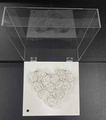 Modern Bluetooth Speaker with Eternal Rose Centerpiece - Home Decor and Gift Idea