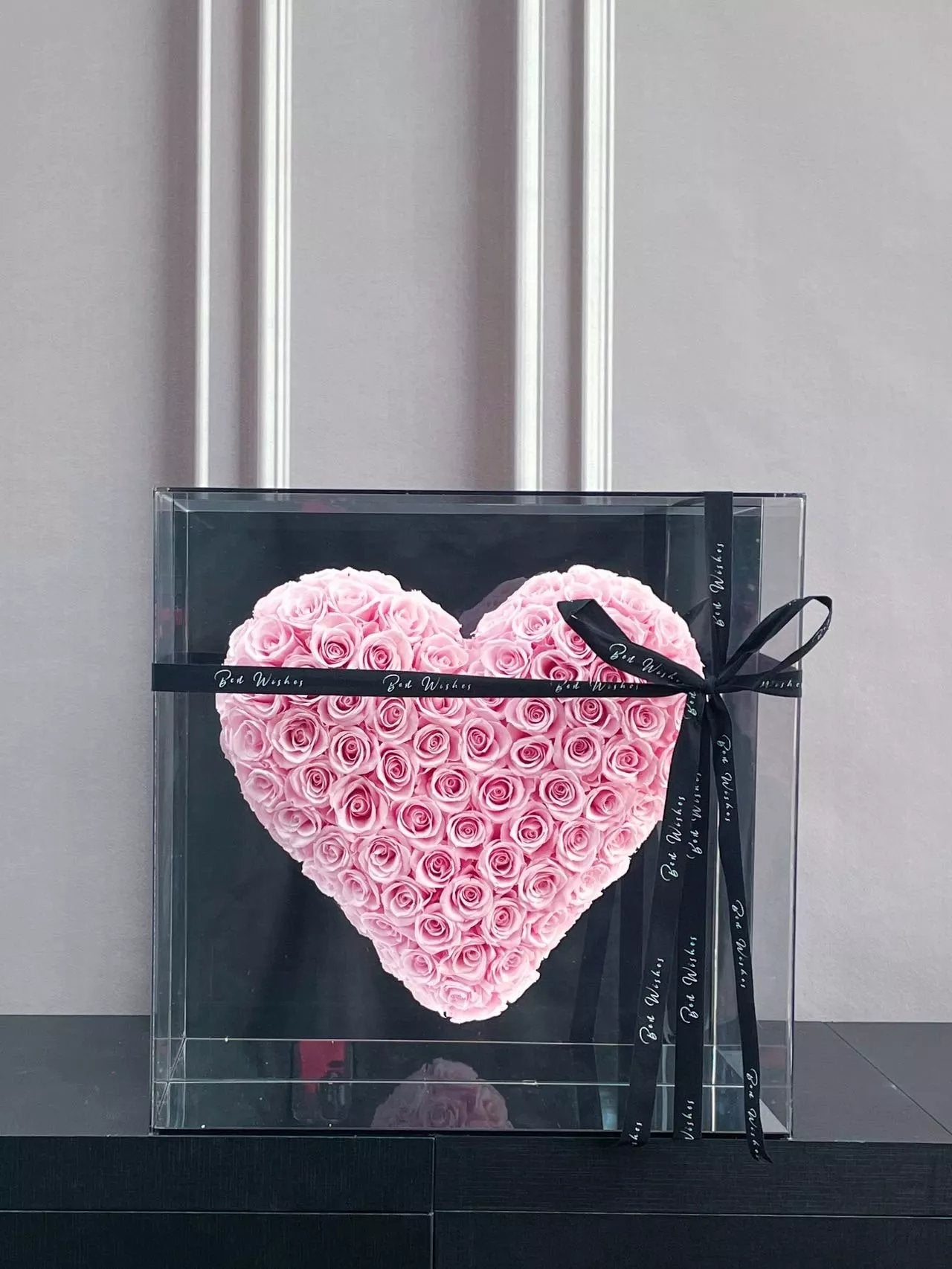 Luxury Preserved Real Rose Mirror Heart - Unique Valentine's Gift for Her, Ready-to-Gift Boxed Romance for Anniversary