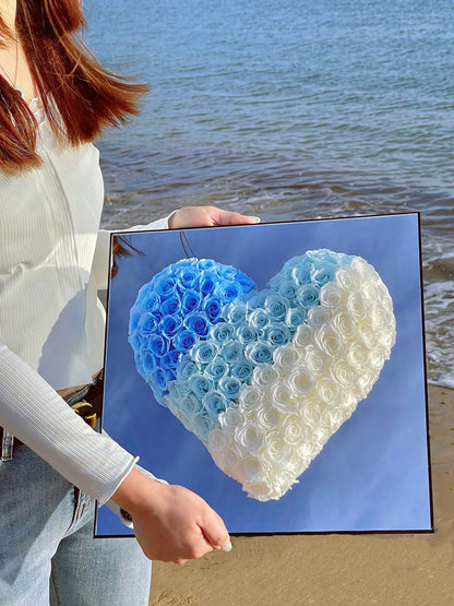 Creative Preserved Rose & Mirror-Finish Heart-Shaped Gift Box — A Birthday Surprise for Your Girlfriend