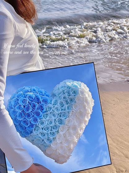 Creative Preserved Rose & Mirror-Finish Heart-Shaped Gift Box — A Birthday Surprise for Your Girlfriend