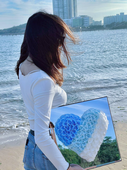 Creative Preserved Rose & Mirror-Finish Heart-Shaped Gift Box — A Birthday Surprise for Your Girlfriend