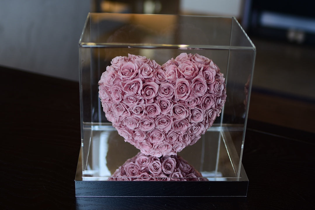 ديكور منزلي عصري على شكل قلب - هدية فريدة من نوعها تتميز بوردة عاكسة، مثالية لعيد الحب وأعياد الميلاد والكريسماس