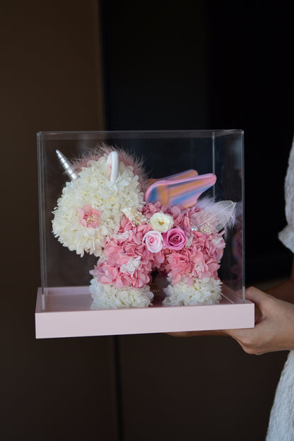 A Creative Preserved Flower Cartoon Unicorn—A Delightful Surprise Gift for Valentine's Day or Birthdays