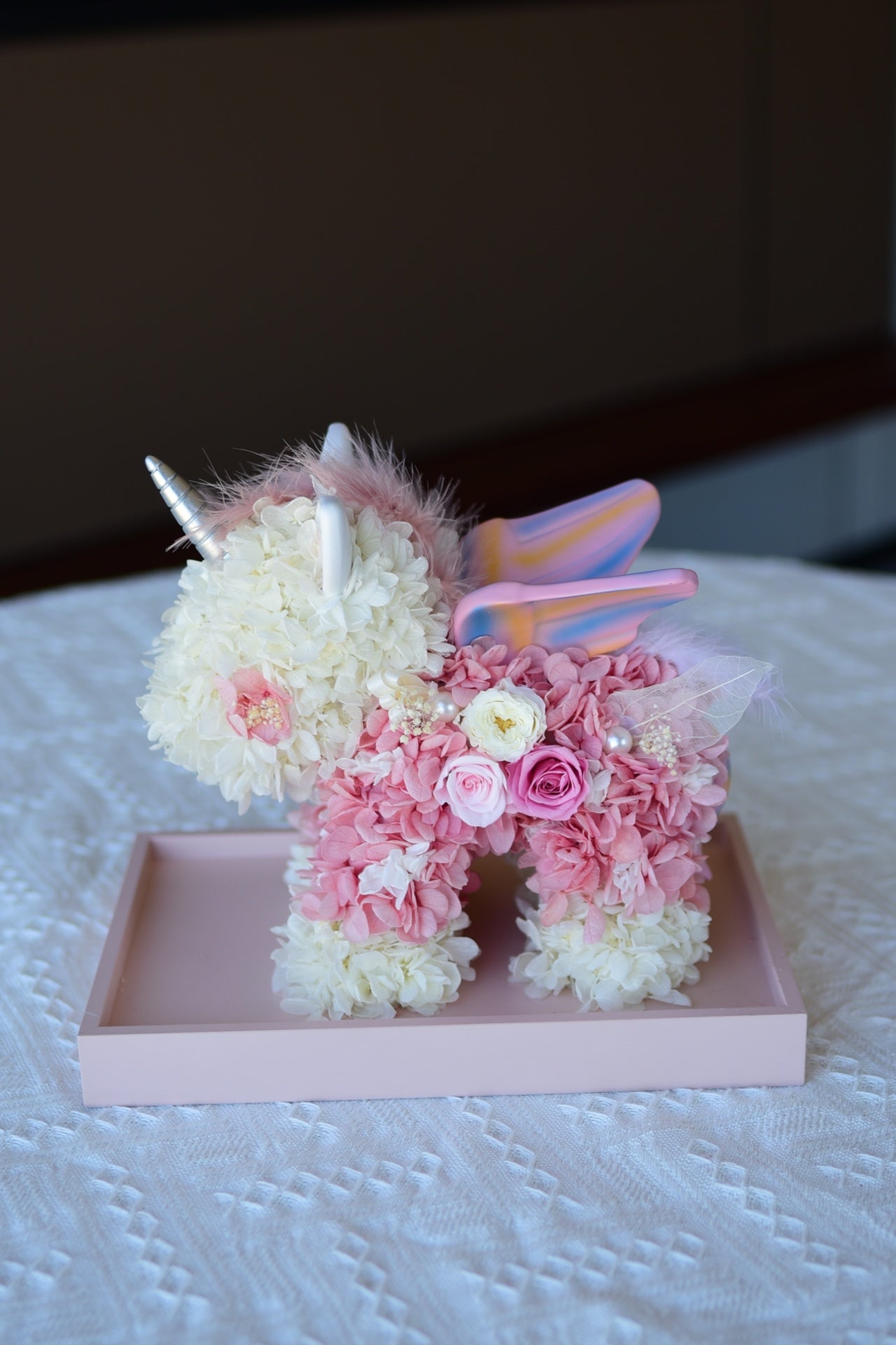 A Creative Preserved Flower Cartoon Unicorn—A Delightful Surprise Gift for Valentine's Day or Birthdays