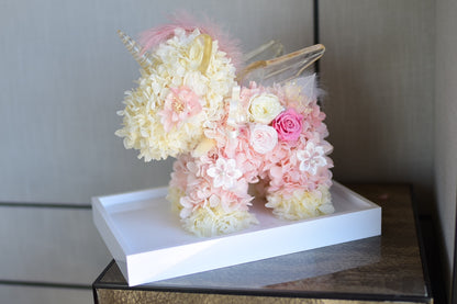 Preserved Flower Unicorn Shaped Creative Art Ornament Gift Box, Holiday Blessing Gift Box, Children's Birthday Gift