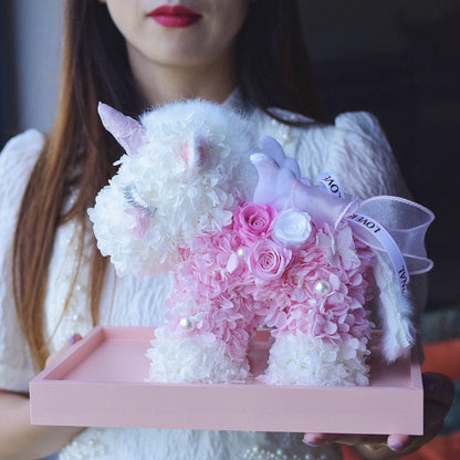 Preserved Flower Cartoon Unicorn Gift Box — Festive, Birthday, and Creative Gift Box