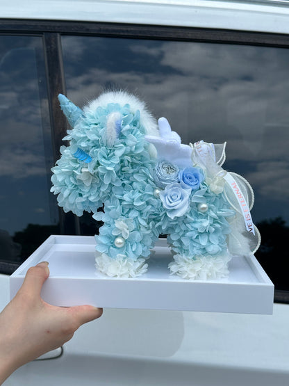 Creative Preserved Flower Gift: Cartoon Unicorn Design — A Birthday and Holiday Gift Box for Children