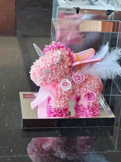 Preserved Flower Creative Gift: Cartoon Unicorn Design — A Festive Blessing for Ladies and a Birthday Gift for Children