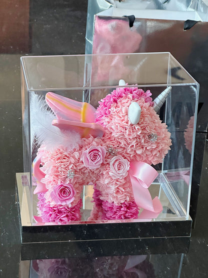 Preserved Flower Creative Gift: Cartoon Unicorn Design — A Festive Blessing for Ladies and a Birthday Gift for Children
