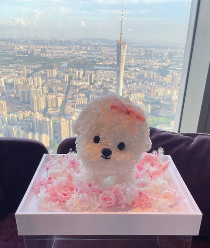 KIARA trendy garden and hydrangea puppy Mars preserved flower dog Valentine's Day gift for girlfriend