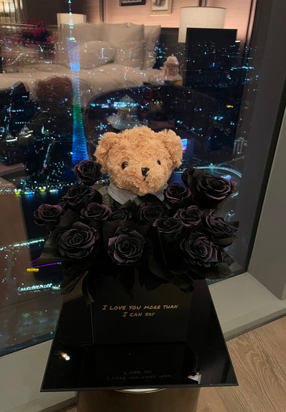 Creative Floral Keepsake: Cartoon Figurine & Preserved Flower Arrangement — A Perfect Qixi Festival Gift: A Surprise Box for Your Girlfriend
