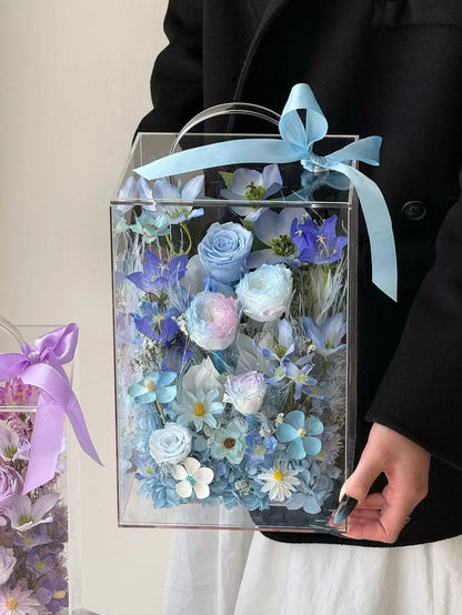 Creative Preserved Flower Gift Box: "Yellow Rose Garden" Handbag-Style Box — A Surprising and Creative Gift for Mother's Day