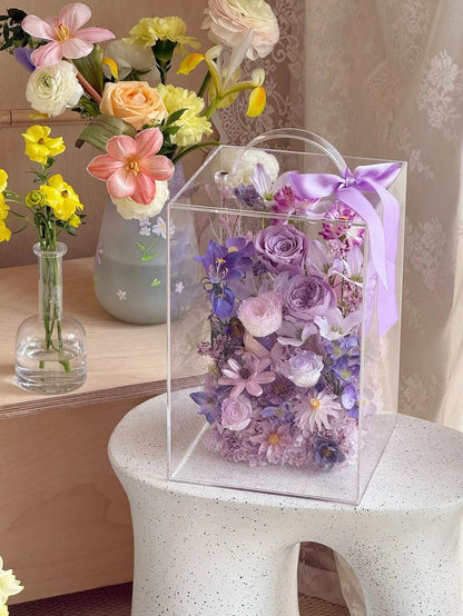 Creative Preserved Flower Gift Box: "Yellow Rose Garden" Handbag-Style Box — A Surprising and Creative Gift for Mother's Day