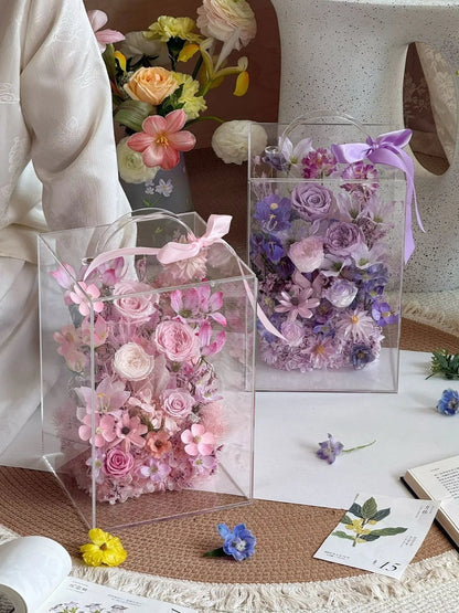 Creative Preserved Flower Gift Box: "Yellow Rose Garden" Handbag-Style Box — A Surprising and Creative Gift for Mother's Day