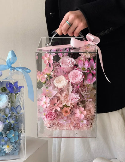 Creative Preserved Flower Gift Box: "Yellow Rose Garden" Handbag-Style Box — A Surprising and Creative Gift for Mother's Day