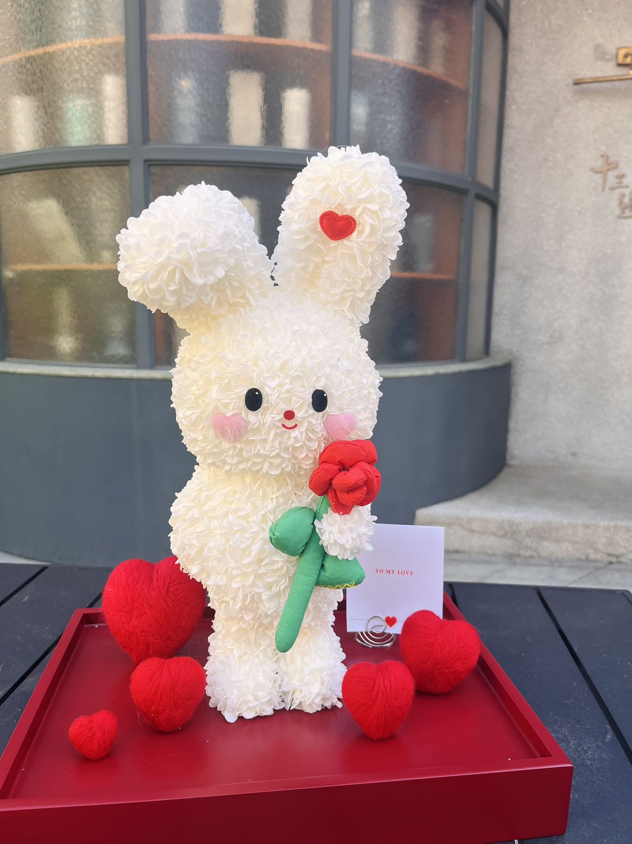 Creative Cartoon Preserved Flower Ornament — Cute Little Rabbit: A Surprise Birthday Gift for Children
