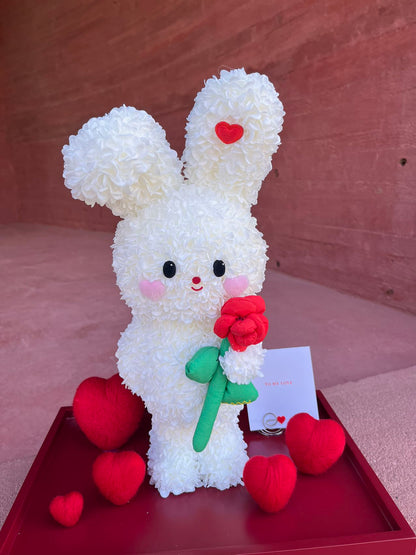 Creative Cartoon Preserved Flower Ornament — Cute Little Rabbit: A Surprise Birthday Gift for Children