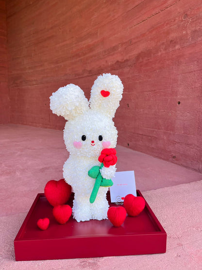 Creative Cartoon Preserved Flower Ornament — Cute Little Rabbit: A Surprise Birthday Gift for Children