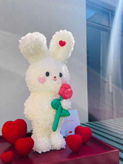 Creative Cartoon Preserved Flower Ornament — Cute Little Rabbit: A Surprise Birthday Gift for Children