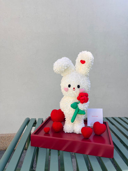 Creative Cartoon Preserved Flower Ornament — Cute Little Rabbit: A Surprise Birthday Gift for Children