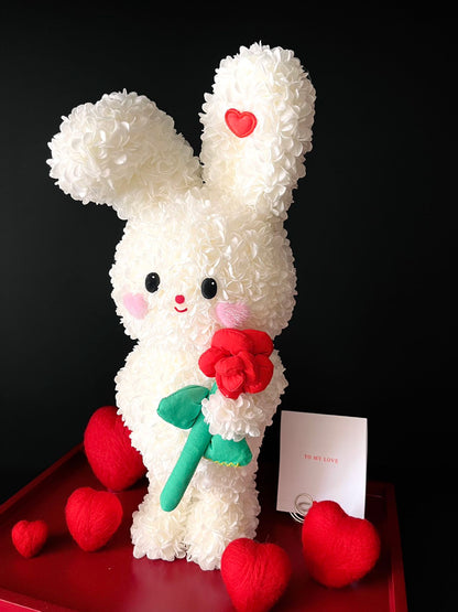 Creative Cartoon Preserved Flower Ornament — Cute Little Rabbit: A Surprise Birthday Gift for Children