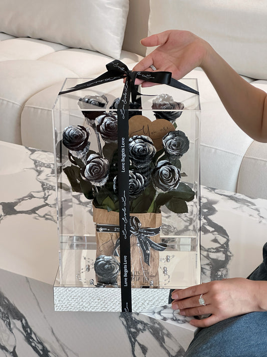 Valentine's Day new arrival preserved rose bouquet acrylic creative ornaments for girlfriend New Year's Eve gift confession gift