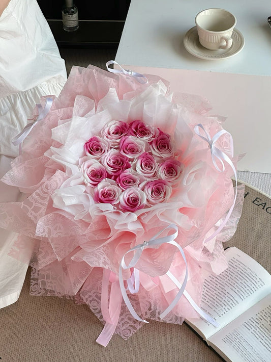 Valentine's Day preserved flower bouquet (13 roses) for your girlfriend, wife, or lover.