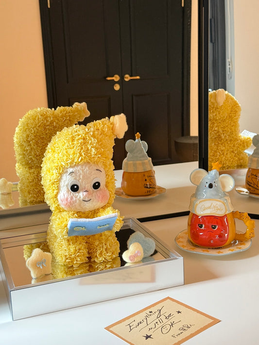 New preserved flower dolls star people ornaments everlasting flower hydrangea cute light luxury gift