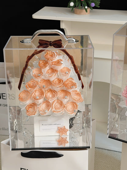 Preserved Flower Surprise Gift Box – Individually Packaged Rose Bouquet – Ideal for Holidays, Anniversaries, and Birthdays