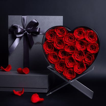 Romantic preserved flower rose gift box – Heart-shaped acrylic rose gift, ideal for anniversaries and Valentine's Day.