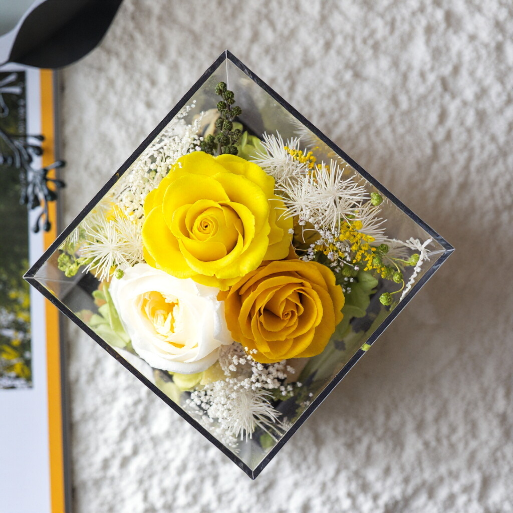 Preserved Flower Gift Box — Featuring Transparent Acrylic Packaging — An Ideal Choice for Festive Greetings, Mother's Day, and Birthday Gifts
