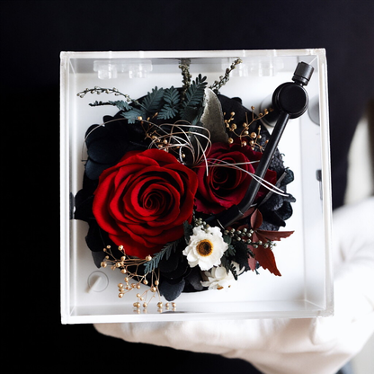 Mini Phonograph-Style Wireless Bluetooth Music Box — Preserved Rose Gift Box — A Perfect Birthday Gift for Your Girlfriend or Best Friend