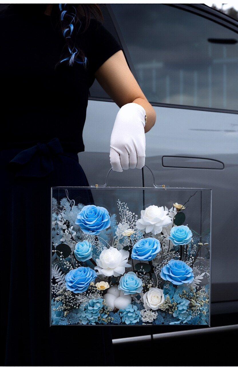 Portable Acrylic Preserved Rose Gift Box — A Festive Blessing, Birthday Present, or Anniversary Keepsake for Her