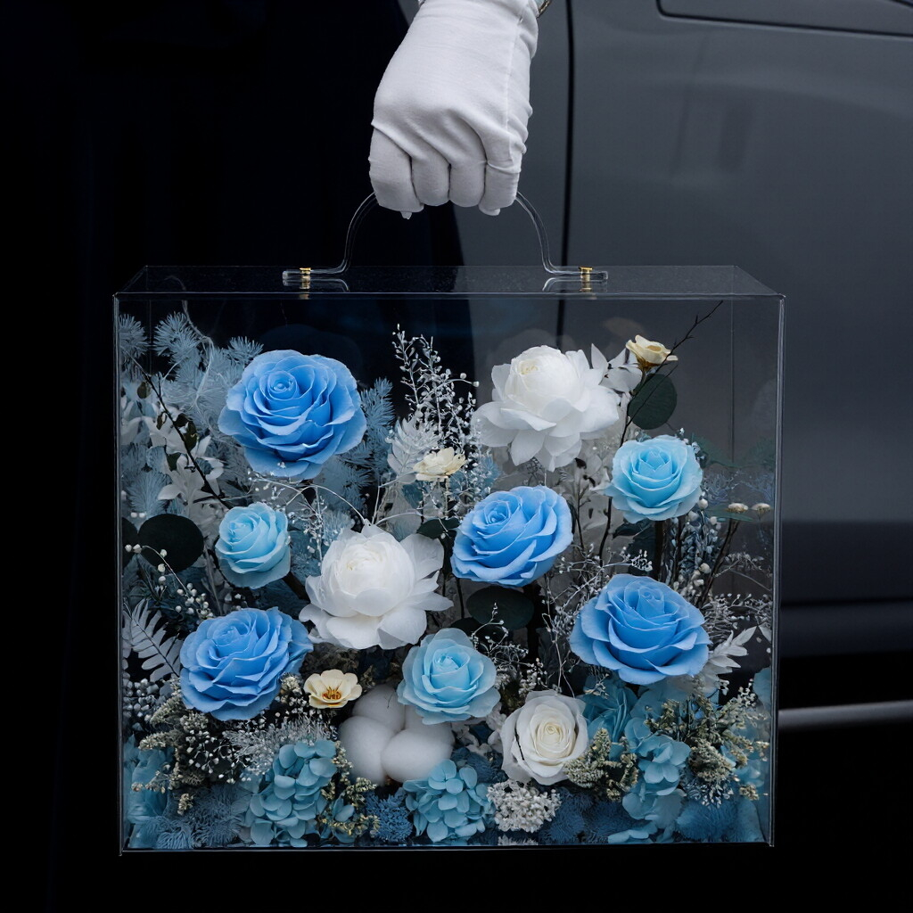 Portable Acrylic Preserved Rose Gift Box — A Festive Blessing, Birthday Present, or Anniversary Keepsake for Her