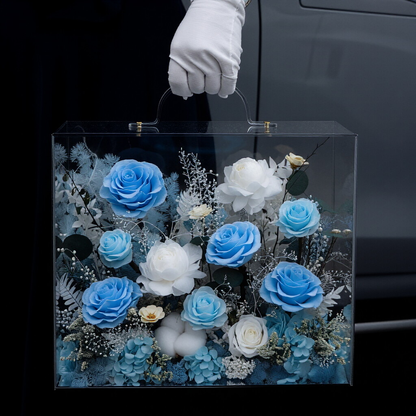 Portable Acrylic Preserved Rose Gift Box — A Festive Blessing, Birthday Present, or Anniversary Keepsake for Her