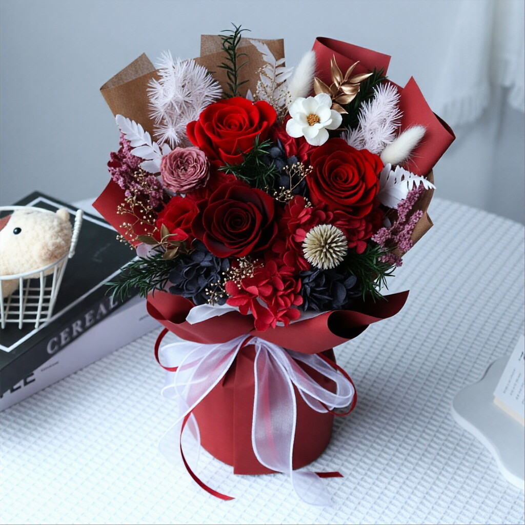 Preserved Rose Bouquet | Exquisite Floral Gift — An Ideal Choice for Teachers' Day, Valentine's Day, and All Occasions