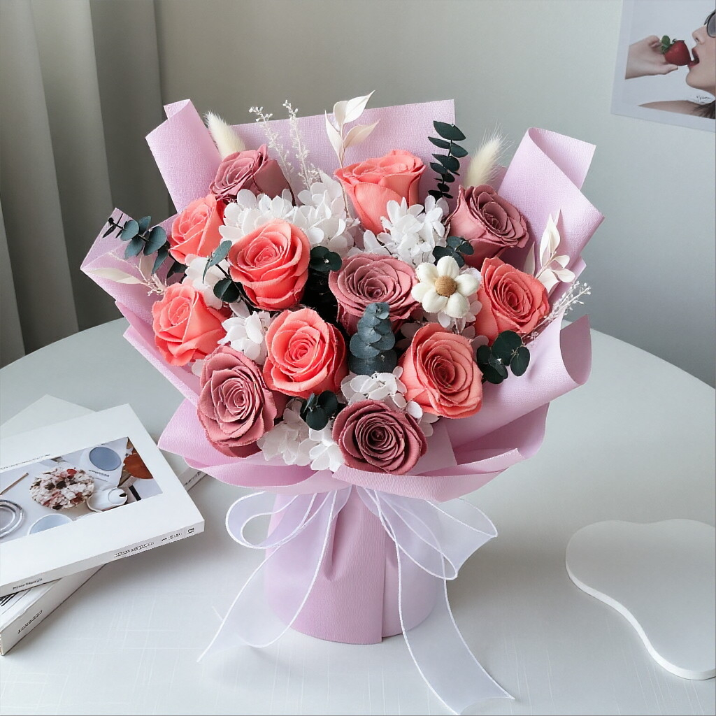 Preserved Flower Bouquet Gifts: Teacher's Day Bouquets, Birthday Presents, Festive Gifts, and Valentine's Day Surprise Boxes