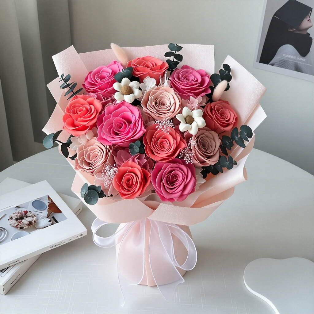 Preserved Flower Bouquet Gifts: Teacher's Day Bouquets, Birthday Presents, Festive Gifts, and Valentine's Day Surprise Boxes