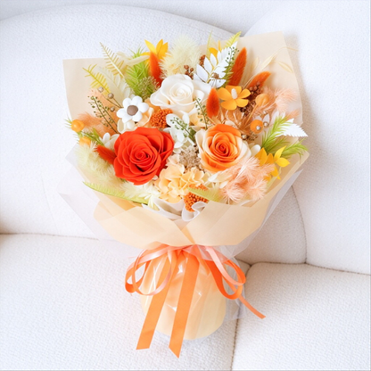 Creative Gift Box with Preserved Flowers and Cartoon Plush — Individually Packaged — Rose Bouquet for Mother's Day, Birthdays, or Valentine's Day