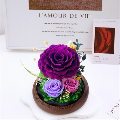 Preserved Rose Glass Dome Art Gift Box — Valentine's Day Artistic Ornament & Decor