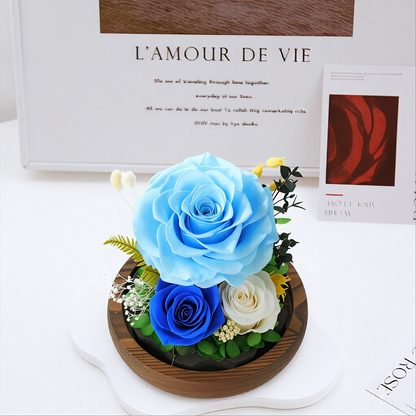 Preserved Rose Glass Dome Art Gift Box — Valentine's Day Artistic Ornament & Decor