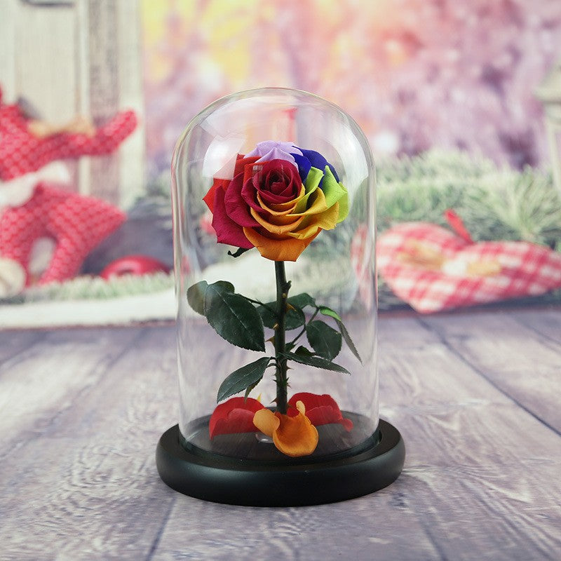 Preserved Flower Glass Dome — "The Little Prince" Rose | Valentine's Day Gift: Light Luxury Preserved Rose | Luxurious, Timeless Rose Gift Box