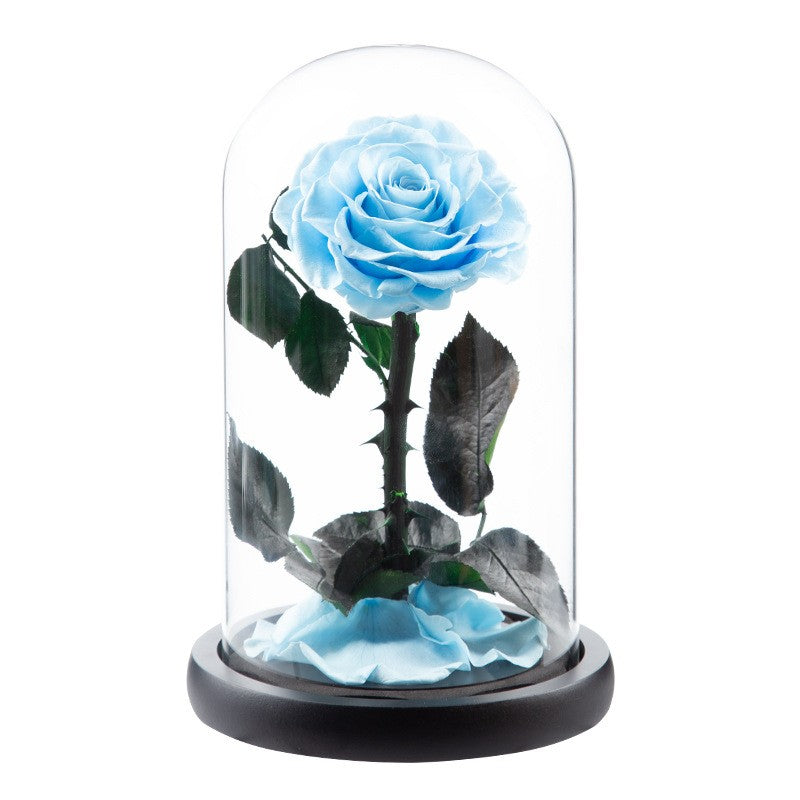 Preserved Flower Glass Dome — "The Little Prince" Rose | Valentine's Day Gift: Light Luxury Preserved Rose | Luxurious, Timeless Rose Gift Box